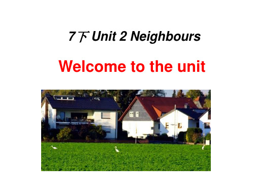 译林版牛津版英语七年级下册Unit2 Welcome to the unit课件