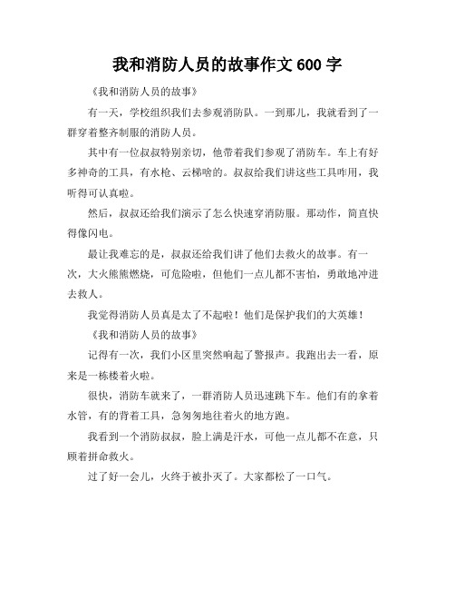 我和消防人员的故事作文600字