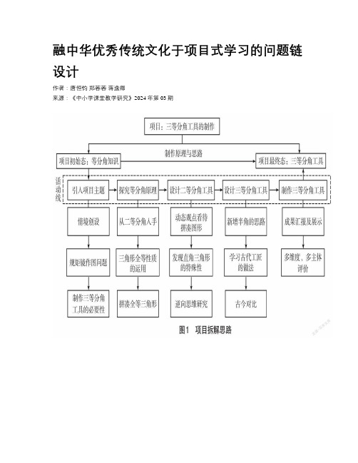 融中华优秀传统文化于项目式学习的问题链设计