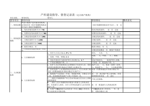 妇幼保健工作督导表