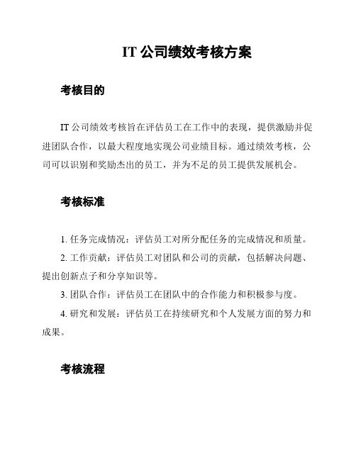 IT公司绩效考核方案