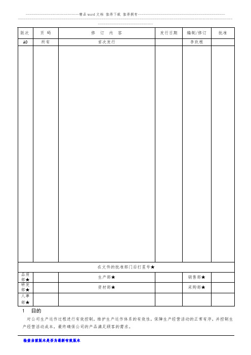 生产作业管理程序文件