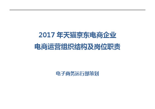 天猫京东电商企业电商运营组织结构及岗位职责