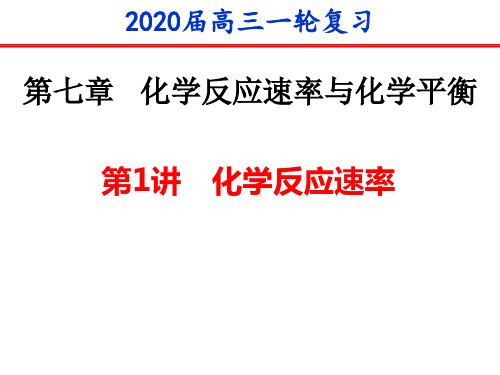 化学反应速率课件高三化学一轮复习