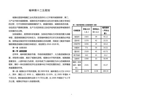 榆林镇统筹推进城镇化发展总体规划0601