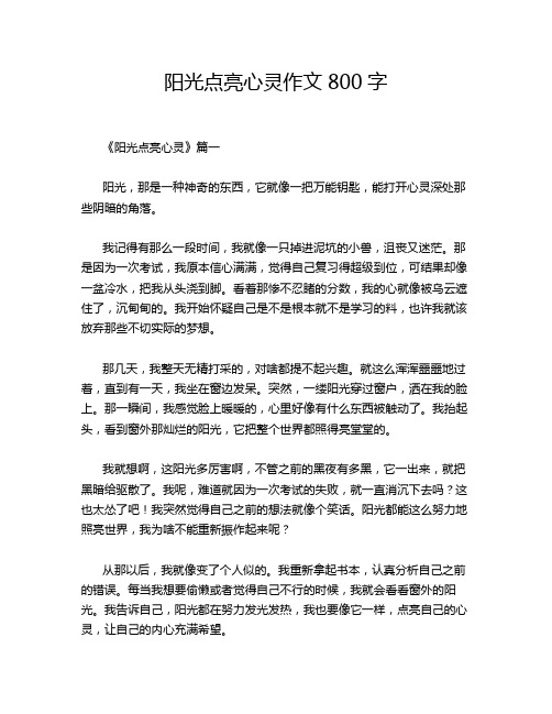 阳光点亮心灵作文800字