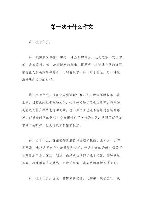 第一次干什么作文