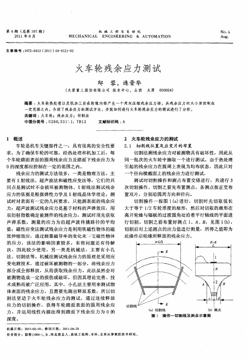 火车轮残余应力测试