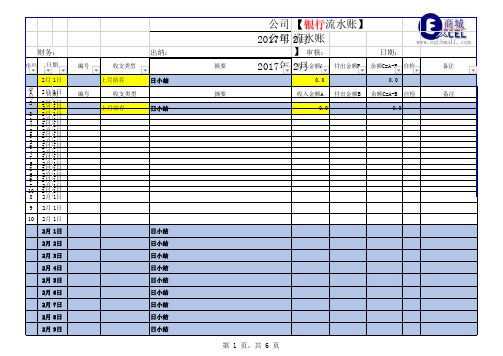 公司银行流水账