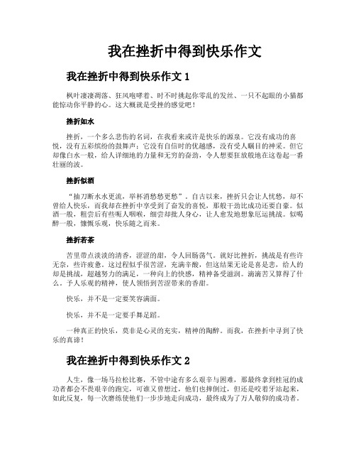 我在挫折中得到快乐作文