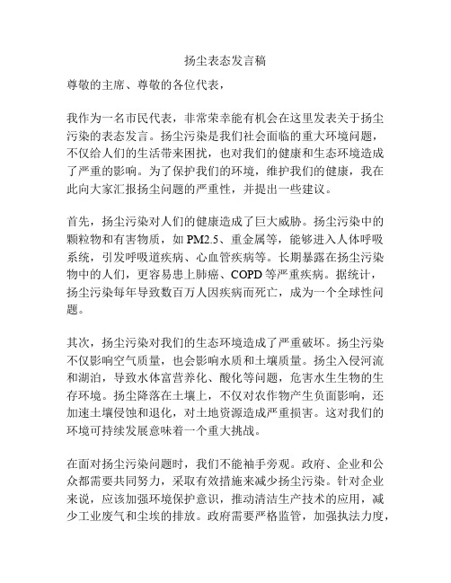 扬尘表态发言稿