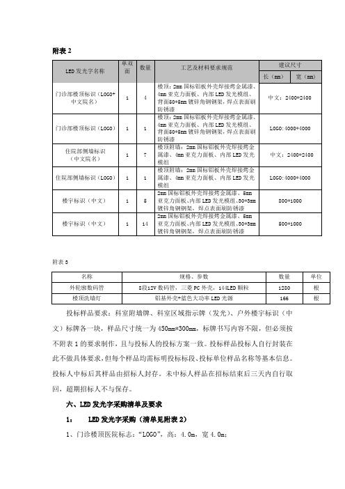 LED招标文件参数(参考)