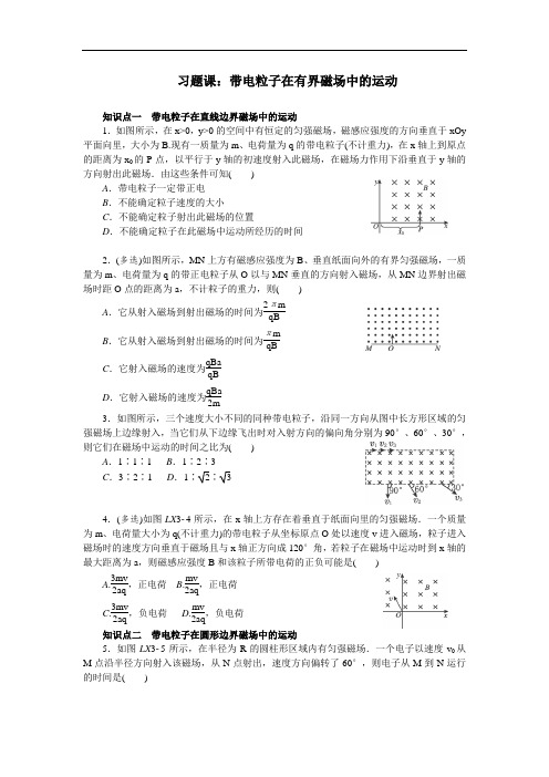 《带电粒子在有界磁场中的运动》(新人教版选修3-1)