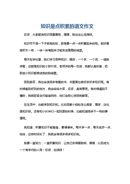 知识是点积累的语文作文