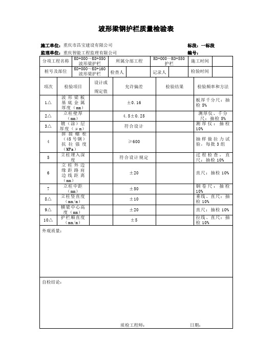 护栏检验表