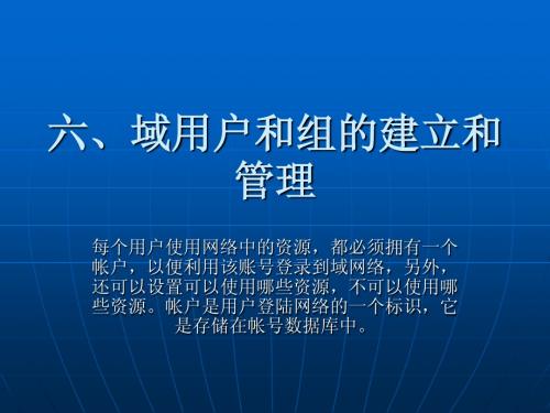 6域用户和组的建立和管理