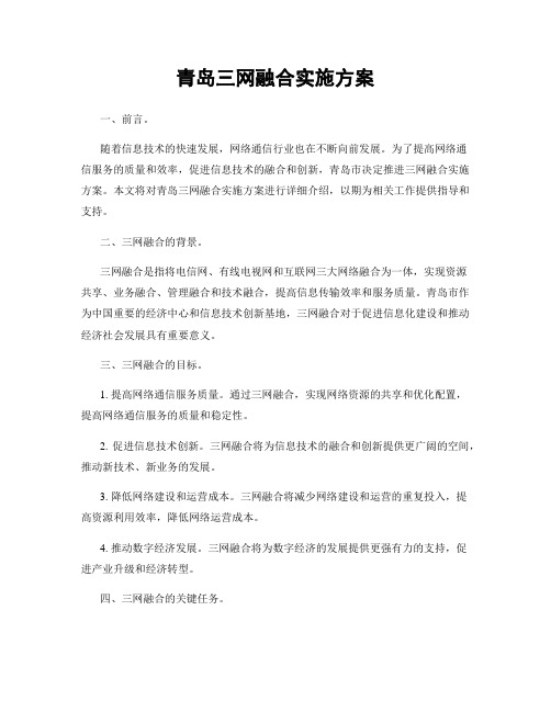 青岛三网融合实施方案