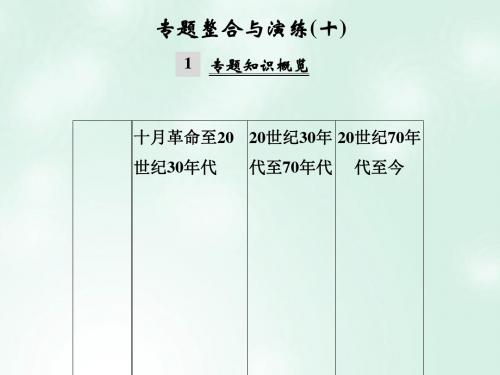 创新设计(浙江选考)2018版高考历史总复习 专题10 世界资本主义经济政策的调整与苏联的社会主义建设专题整