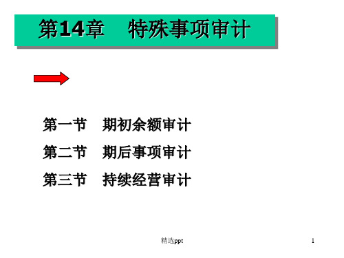 审计学课件——第十四章-特殊事项审计