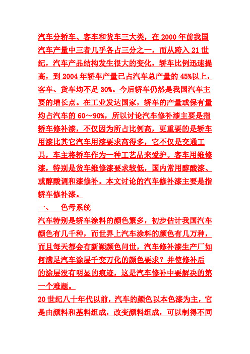 赛浪汽车服务连锁总部王宏武经理:汽车修补漆中色母、清漆等有关问题探讨
