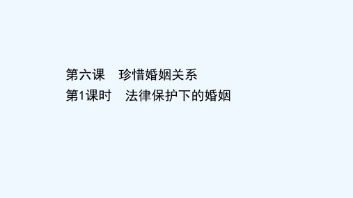 2020_2021学年新教材高中政治第二单元家庭与婚姻第六课第1课时法律保护下的婚姻课件部编版选择性