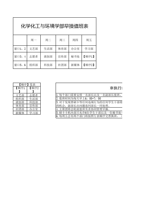 化工学部早操值班表(新)