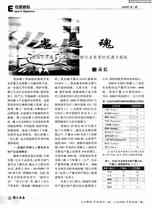 光之魂——我国灯用稀土三基色荧光粉行业发展的机遇与挑战