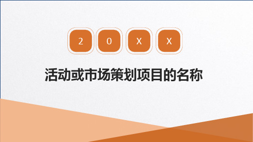 活动或市场策划项目通用PPT模板-扁平风格