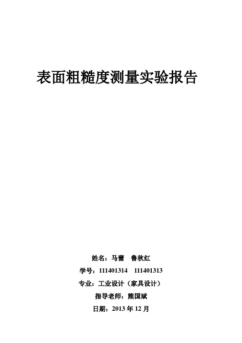 表面粗糙度测量实验报告