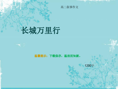 高二叙事作文《长城万里行》1200字