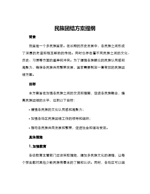 民族团结方案提纲