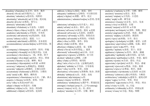 (完整版)英语六级词汇表带音标