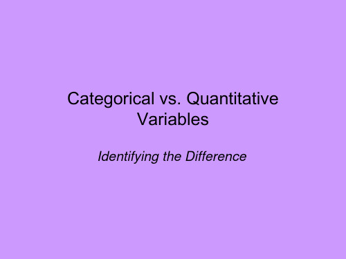 Categorical and Quantitative Variables：分类和定量变量