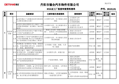 3C认证审查清单20101026(1)