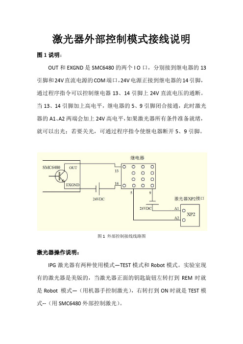 激光器外部控制模式接线说明