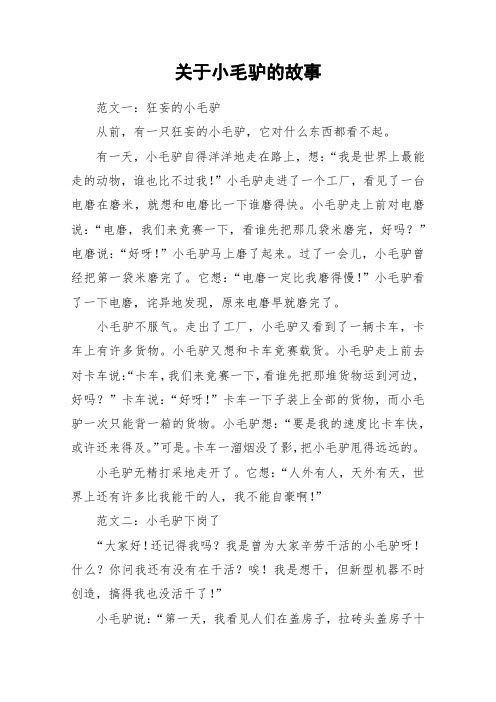 关于小毛驴的故事_作文