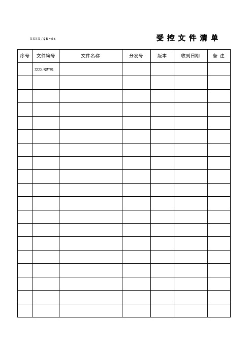 食品企业质量管理体系全部记录表格