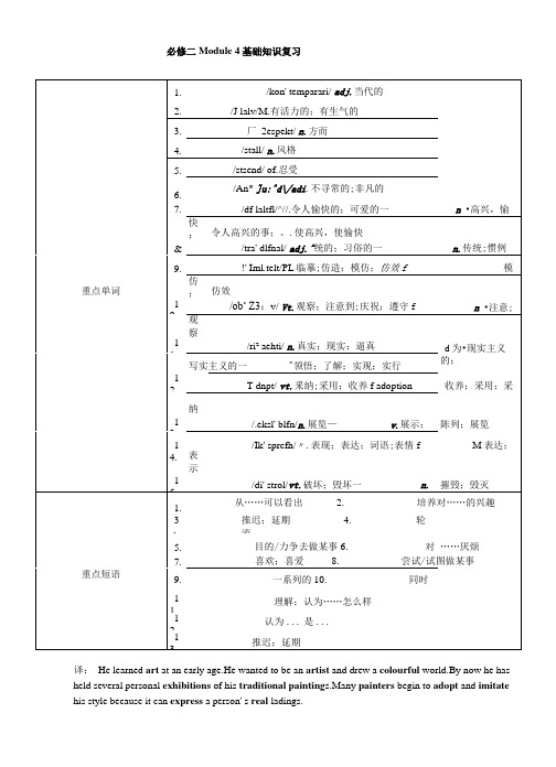 必修二Module 4基础知识复习.doc