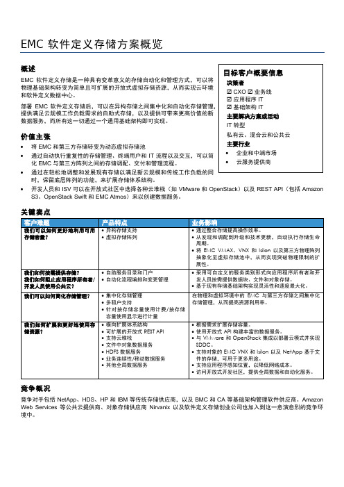 EMC软件定义存储方案概览