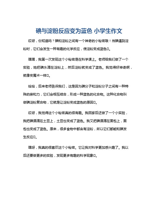 碘与淀粉反应变为蓝色 小学生作文