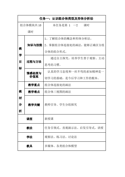 组合体模块：认识组合体的类型及形体分析法