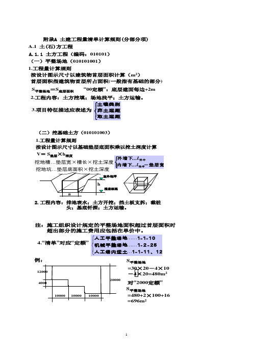 初学土建清单计算规则--带示图