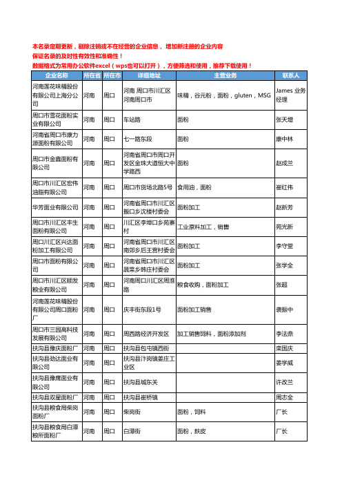 2020新版河南省面粉工商企业公司名录名单黄页联系方式大全2816家