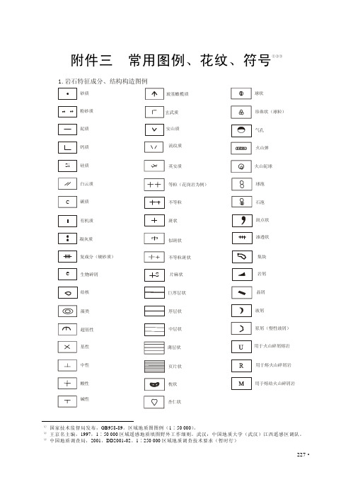 常用地质图例及符号