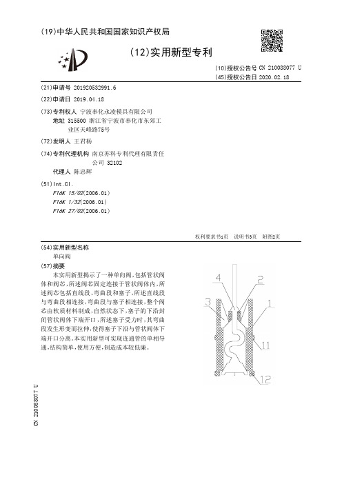 单向阀[实用新型专利]