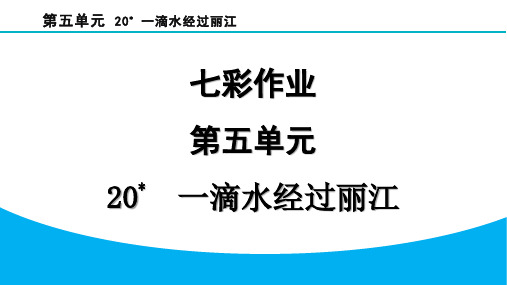 八年级语文下册20  一滴水经过丽江作业