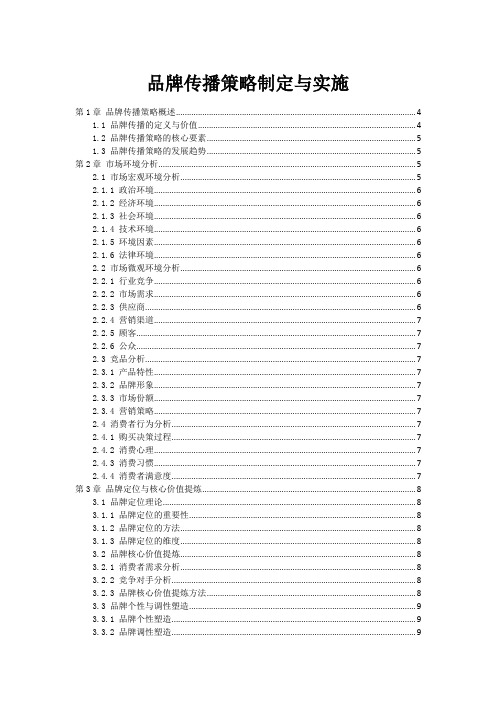 品牌传播策略制定与实施