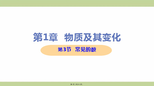 新浙教版九年级上册初中科学 第3节 常见的酸 教学课件