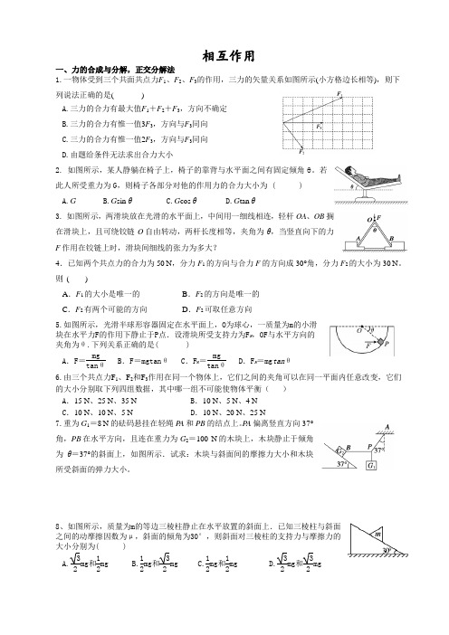 3-2：受力分析练习题