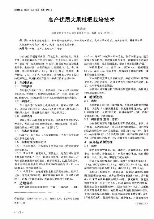 高产优质大果枇杷栽培技术